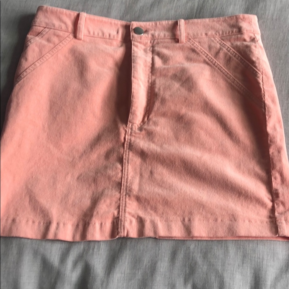 pink suede skirt